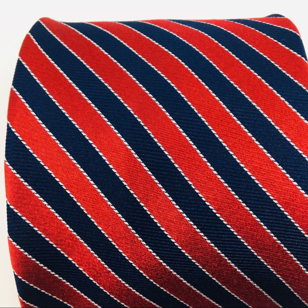 Nautica Stripe Silk Tie Red Blue